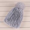 Winter Fur Hats for Ladys Women's Rex Rabbit Fur Caps Beanies Solid Elastic Winter Fashion Accessories Fox Fur Pompom Hat