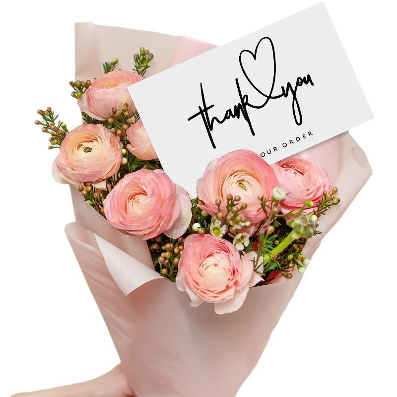 50-Pack Thank You Gift Cards - White Self-Adhesive Greeting Cards