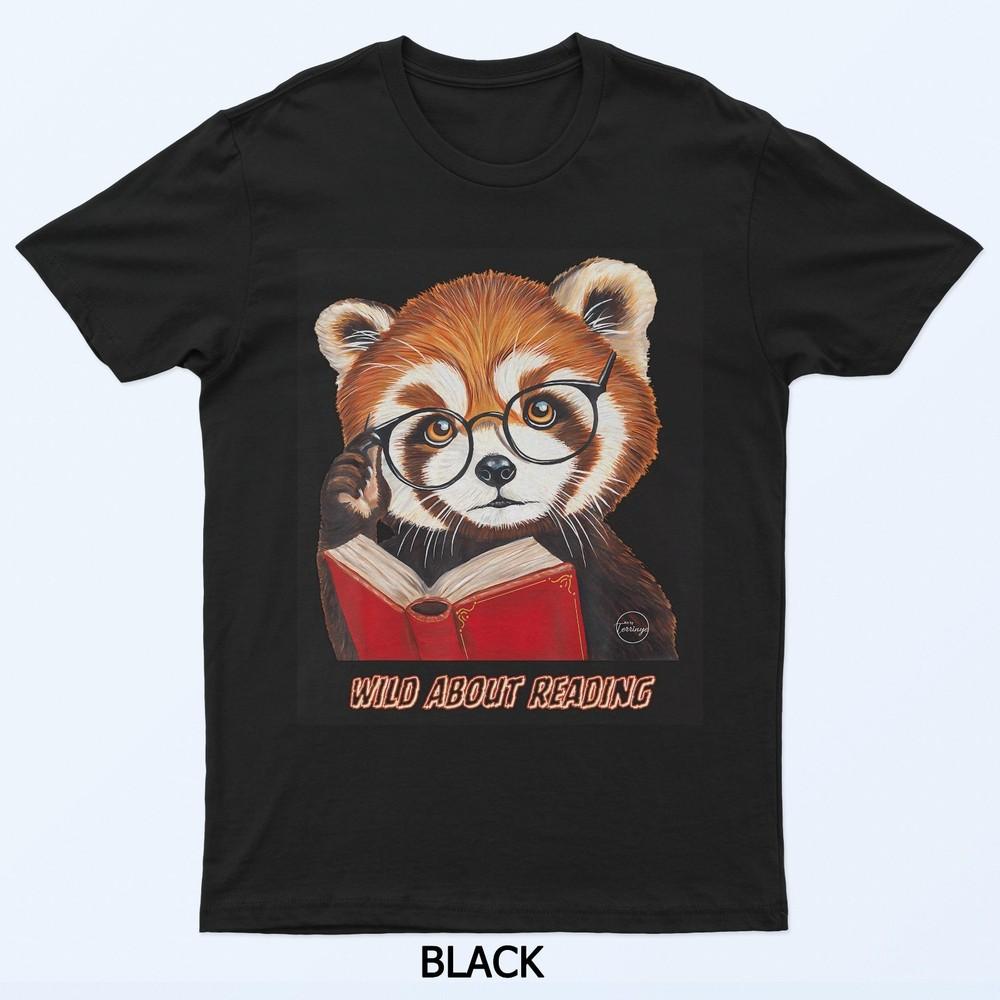 Red Panda Reading Book Lover Glasses Animal Library T-Shirt