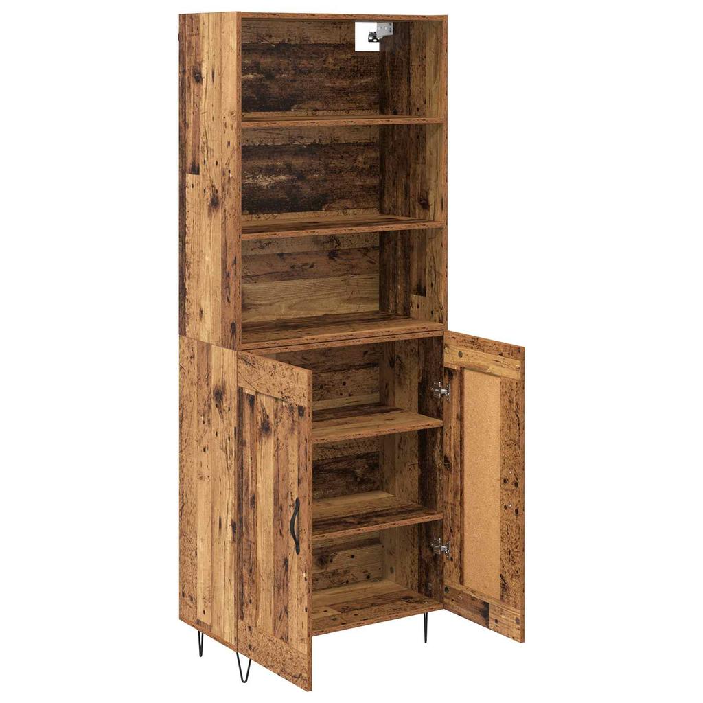 Highboard 2 pcs Reclaimed Wood Wood Based Material