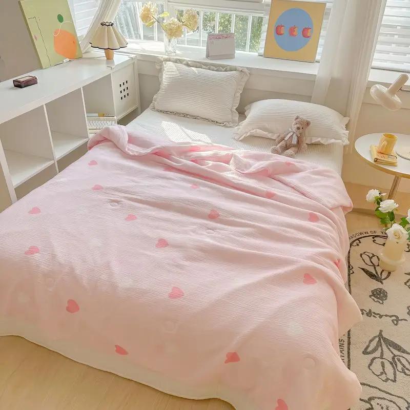 Black White Cartoon Crocodile Summer Quilt Kawaii Animals Print Thin Blanket Air-conditioning Quilted Quilt for Kids Boys Girls