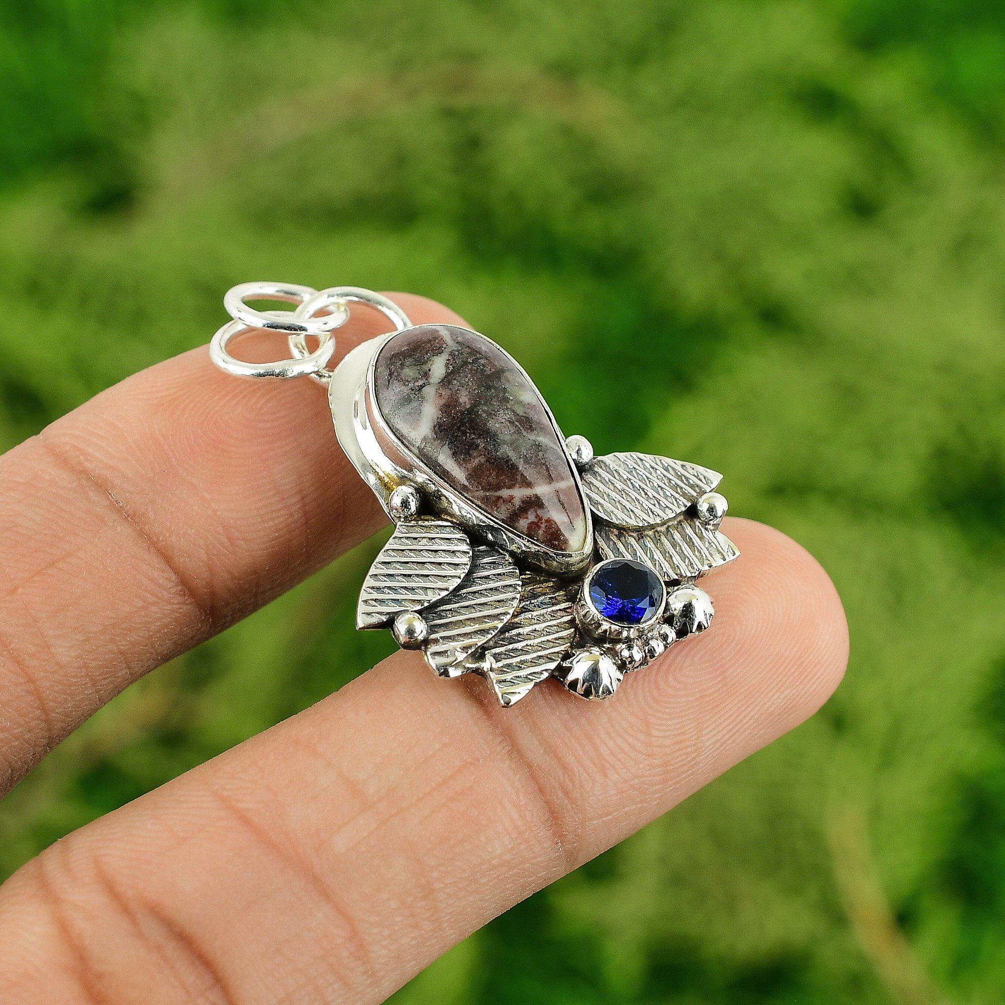 

Натуральный Кокосовый Яшма Танзанит Кварц Подвеска Дочь Ювелирные изделия Стерлинговое Серебро