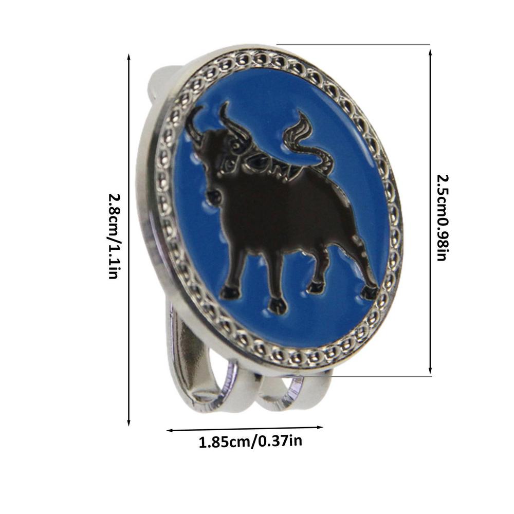 New Golf Ball Mark+Golf Hat Clip Zodiacs Design Magnetic Alloy Marker Golf Accessories Rat Ox Tiger Rabbit Dragon Snake Horse