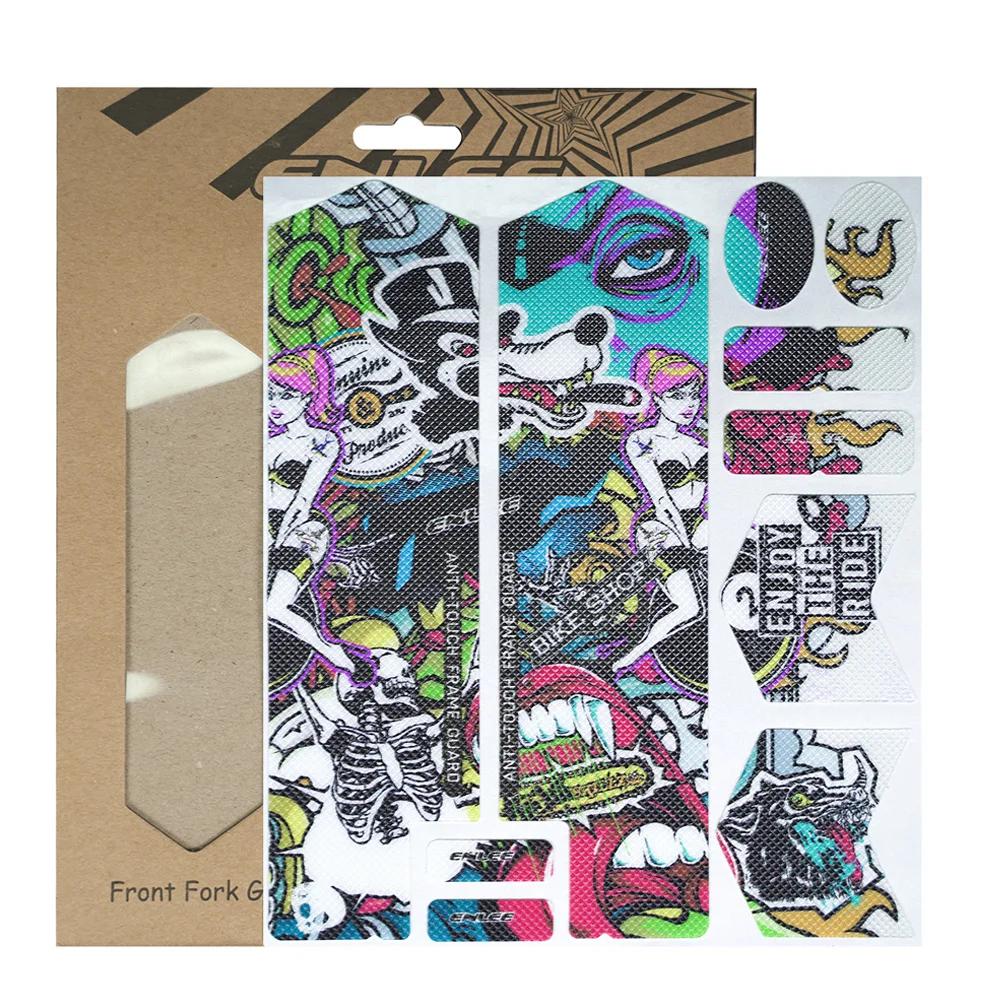 3D Bicycle Sticker Reusable Mountain Road Bike Frame Scratch-Resistant Sticker Cycling Front Fork Protector Decorations