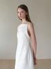 BEIRUT Stitch Satin Mini Dress (White)