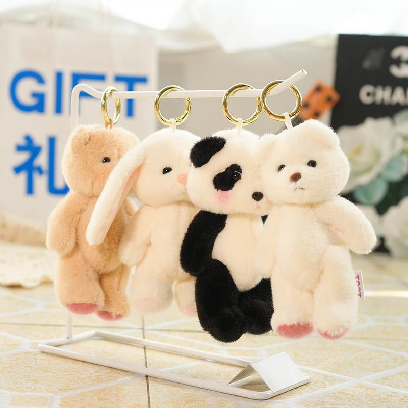 Plüsch-Pandabären-Schlüsselanhänger mit weichem Kurzflor für Kinder und Sammler