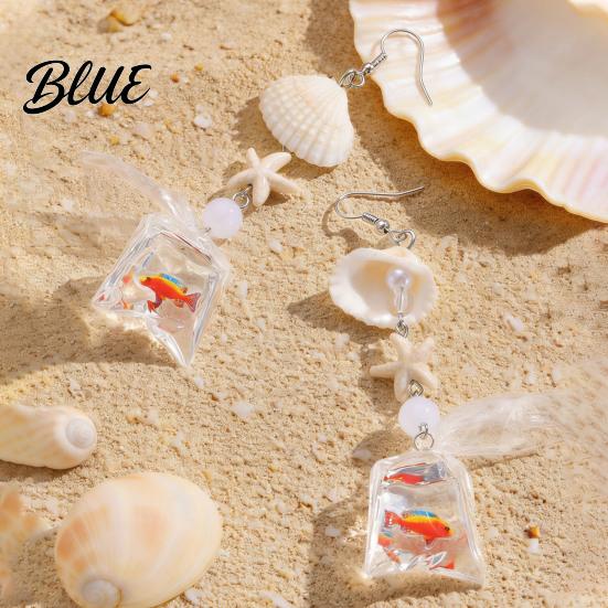 Lightweight Earrings 1 Pair Tropical Fish Bag Dangle Ocean Beach