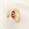 Nidin Neue Trendige Kupfer 4 Farben Böser Blick Offene Ringe Verstellbar Für Frauen Männer Persönlichkeit Eingelegt Kristall Zirkon Finger Schmuck