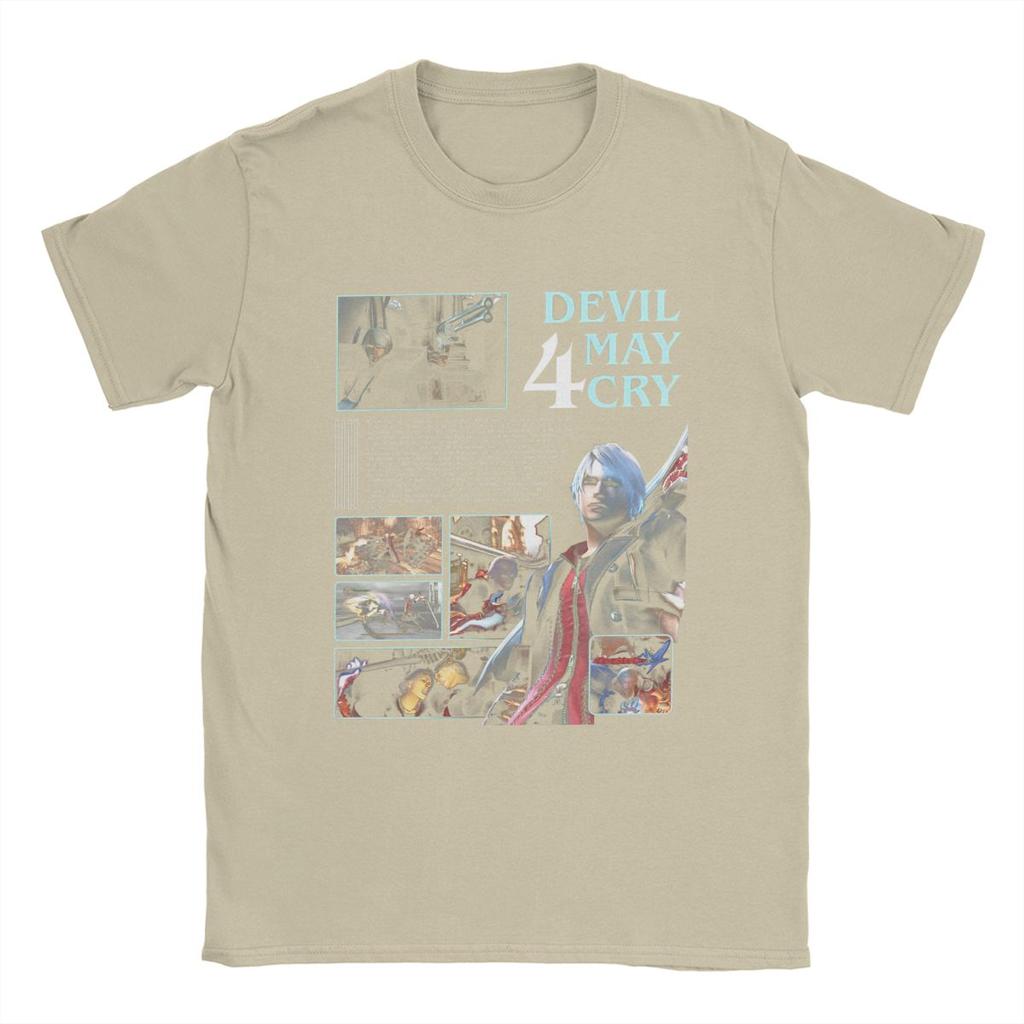 Funny Devils Action Game May Cry T-Shirt Men Crewneck Cotton T Shirts PC Gaming DMC Short Sleeve Tee Shirt 4XL 5XL Tops