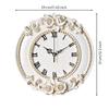 12Inch WallMounted Analog Clock Quiet Decorative Wall with Floral Frame NonTicking Timepiece