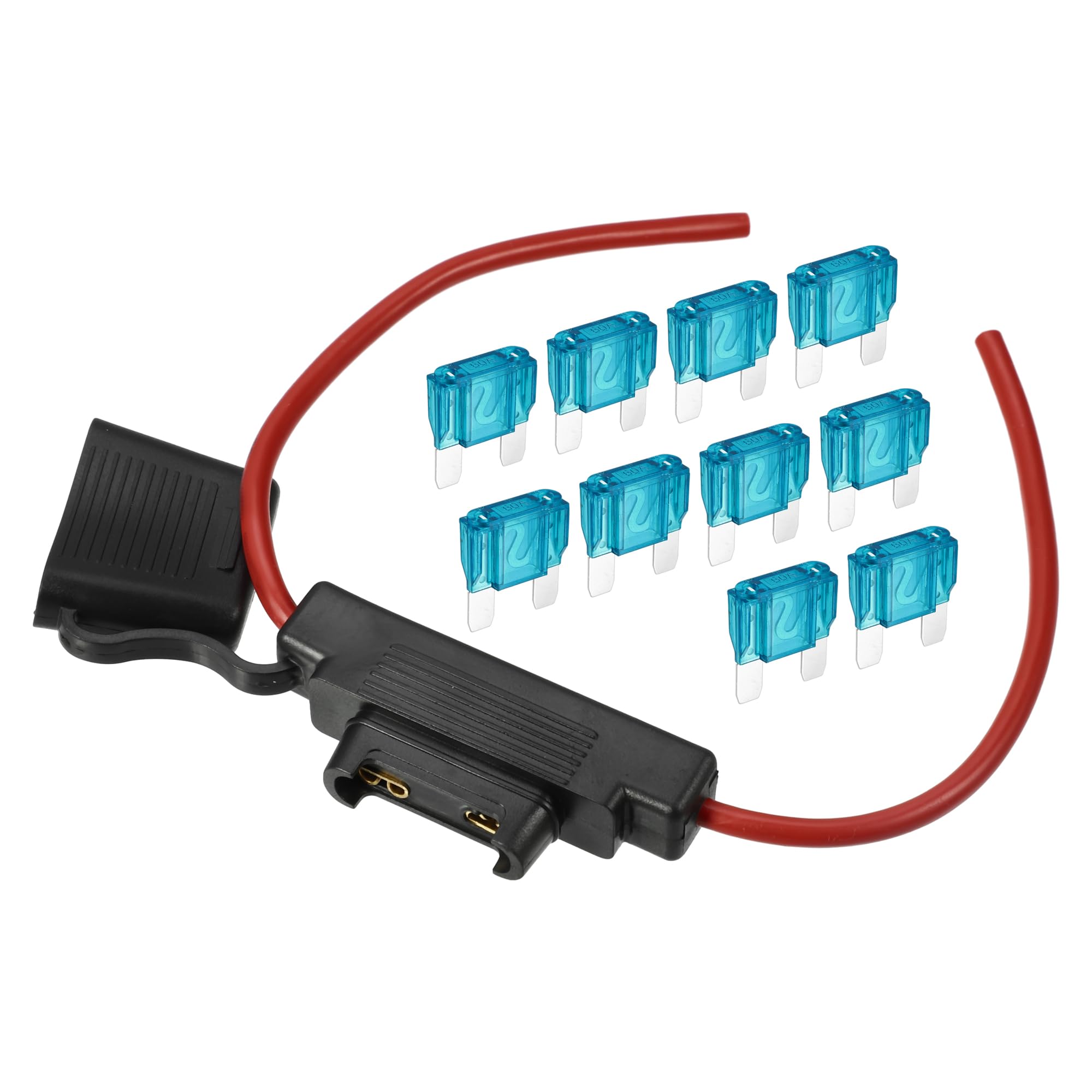 ABSOPRO Держатель предохранителя до 60А Тип предохранителя Держатель предохранителя 10 AWG красный