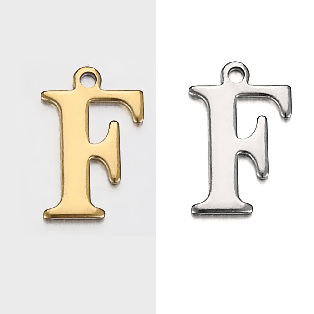 20pcs Stainless Steel Gold Letter Charm Initial Charms Alphabet Beads Pendants Assorted for Bracelet Necklace Jewelry Making DIY