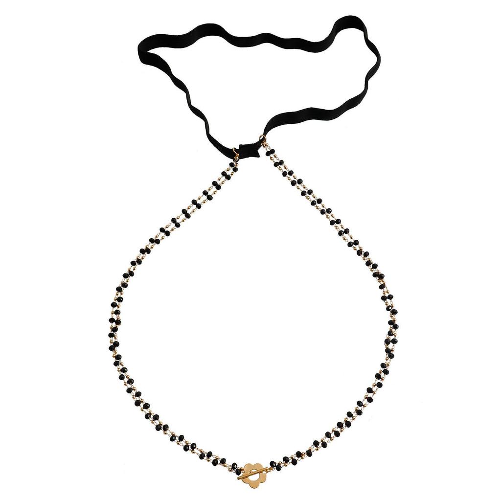 Sweet and Sexy Rhinestone and Pearl Elastic Beach Leg Chain