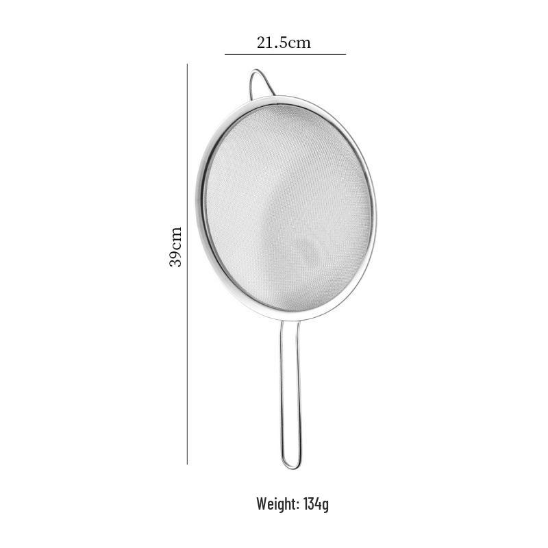 Stainless Steel Kitchen Colander and Sieve with Hook for Soy Milk, Juice, Sesame, Noodles, and Frying