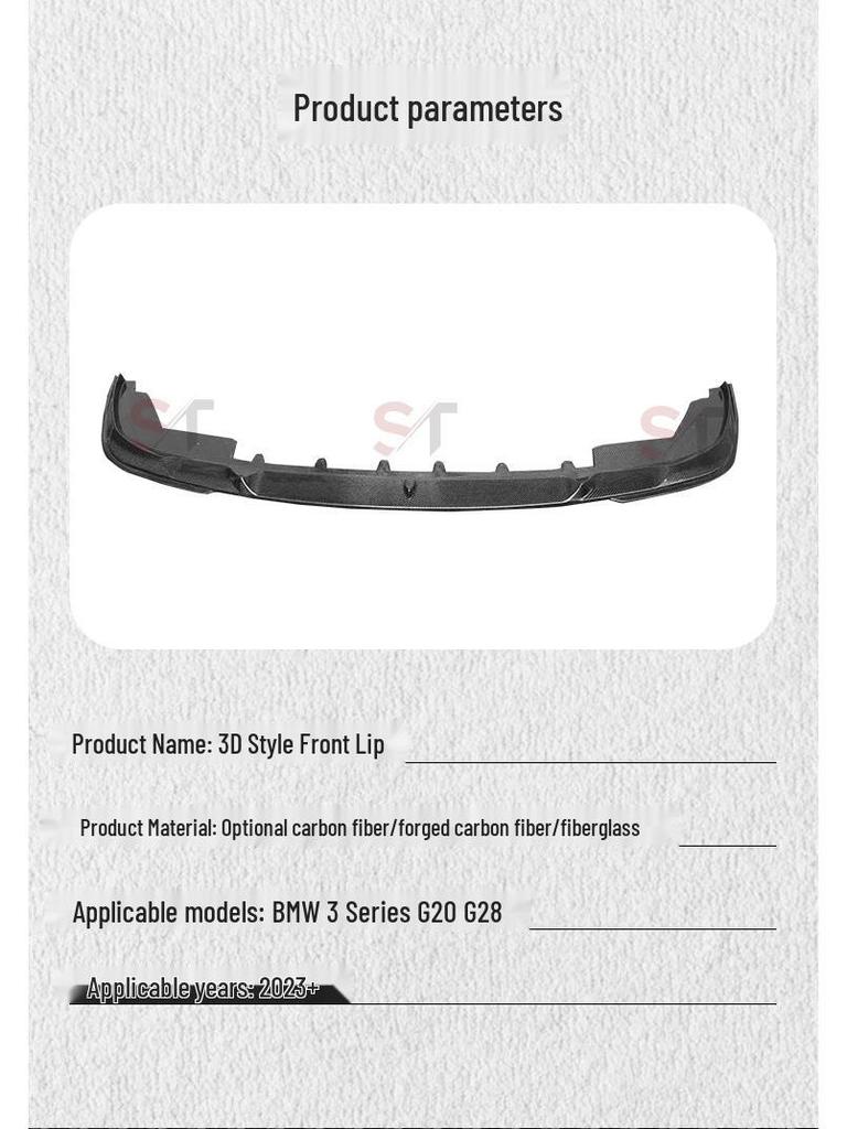 Carbon Fiber Front Lip Spoiler for 2023+ BMW 3 Series G20/G28