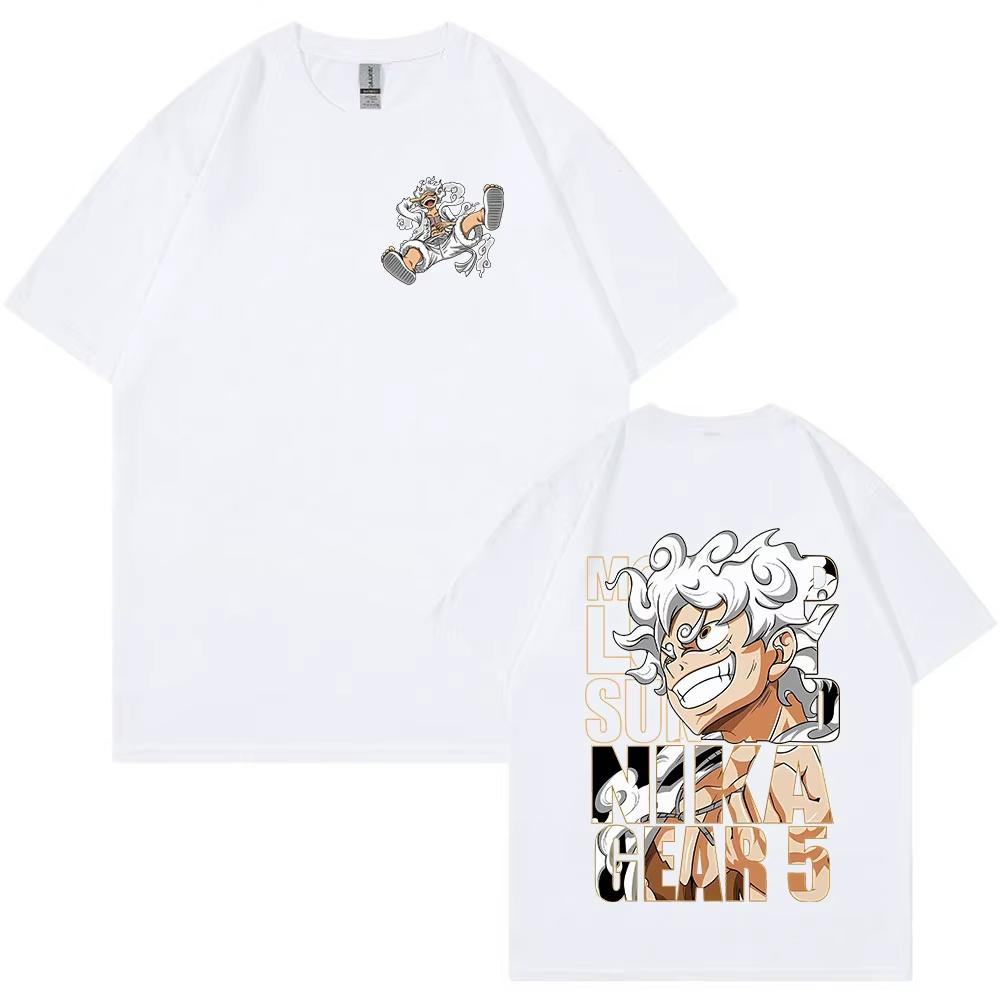

One Piece T-Shirt Monkey D.Luffy Sun God Nika Gear 5 Luffy Graphic Cotton Tshirt Mens and Women s Oversize Bandai Cosplay Tshirt 4XL