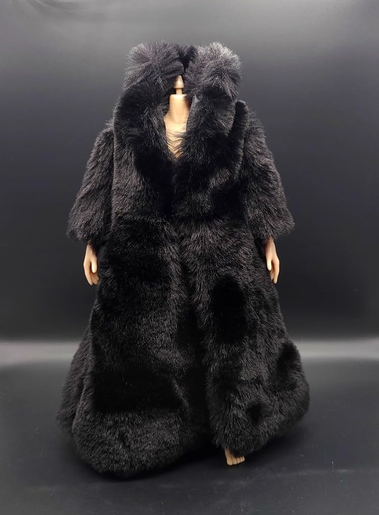 

HAMRETHYPPZ 1/6 Scale Costume 1/6 Male Suit, Black Coat, Fluffy Coat, Winter Coat (Body, Head, Shoes, etc. Not Included) (Black-A)