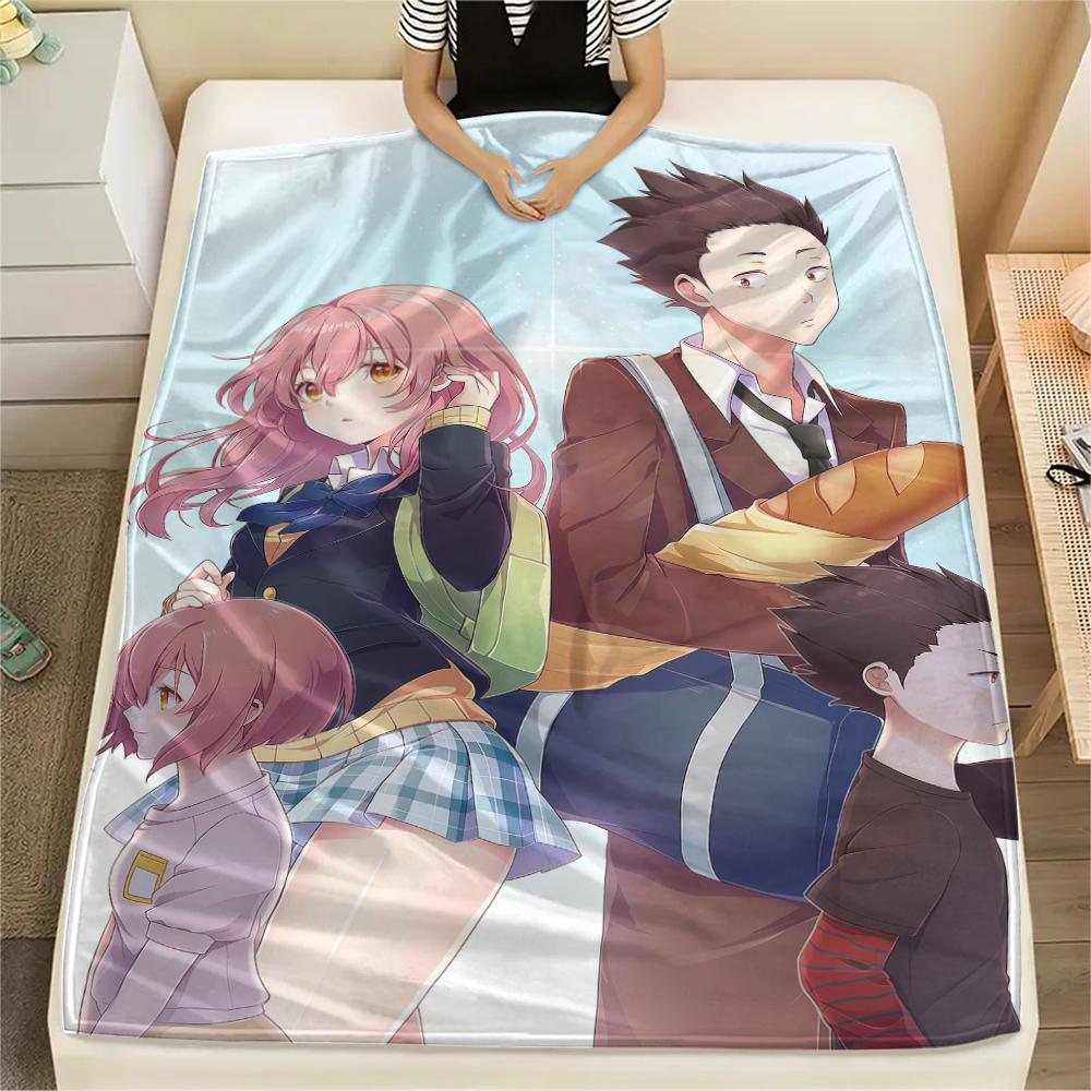 1PC A Silent Voice Print Flannel Blanket, High Quality All Seasons, Home Decor, Warmth and Comfort, Perfect for Christmas Gifts