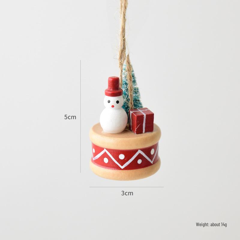 NUCHI Christmas Resin Snowman Drum Mini Tree Ornament.