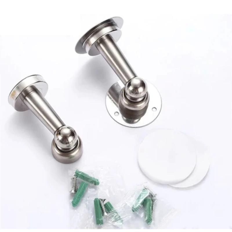 Stainless Steel Magnetic Door Stopper Drill & No Drill Installation Residue-free Adhesive Door Holder for Rental House