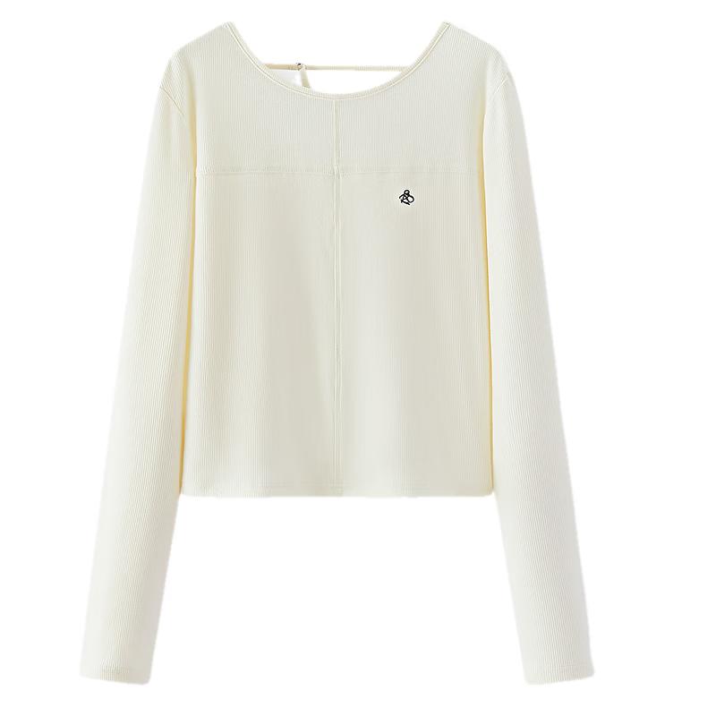 Semir Women s Embroidered Off-Shoulder Slim Fit Short T-Shirt XL