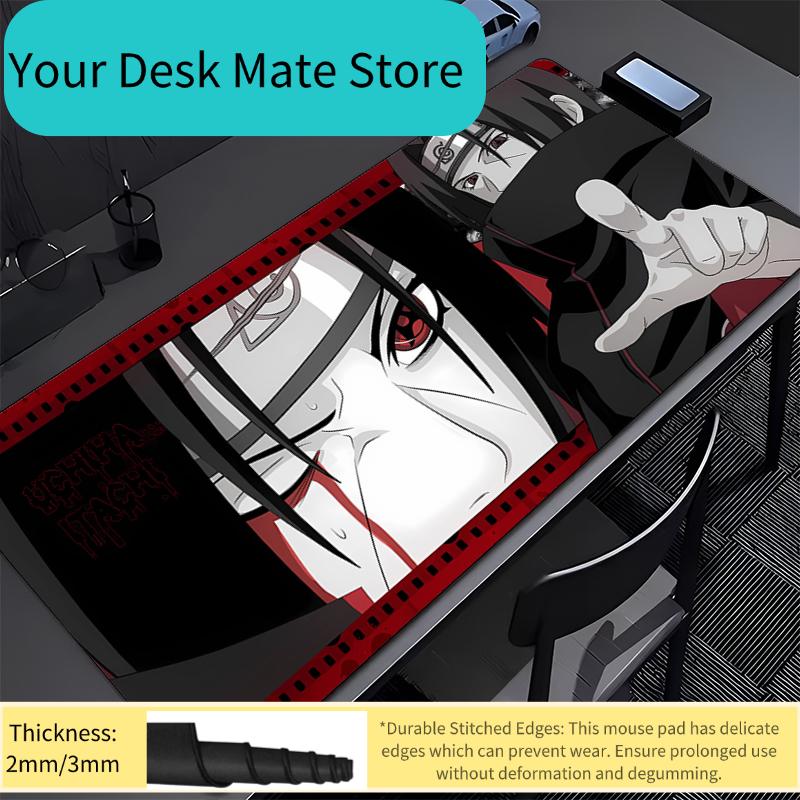 NARUTO Uchiha Itachi Mouse Pad big Computer Office Game Table Mat Rubber nonslip Gaming Keyboard coaster Long Desk Pad Mousepad