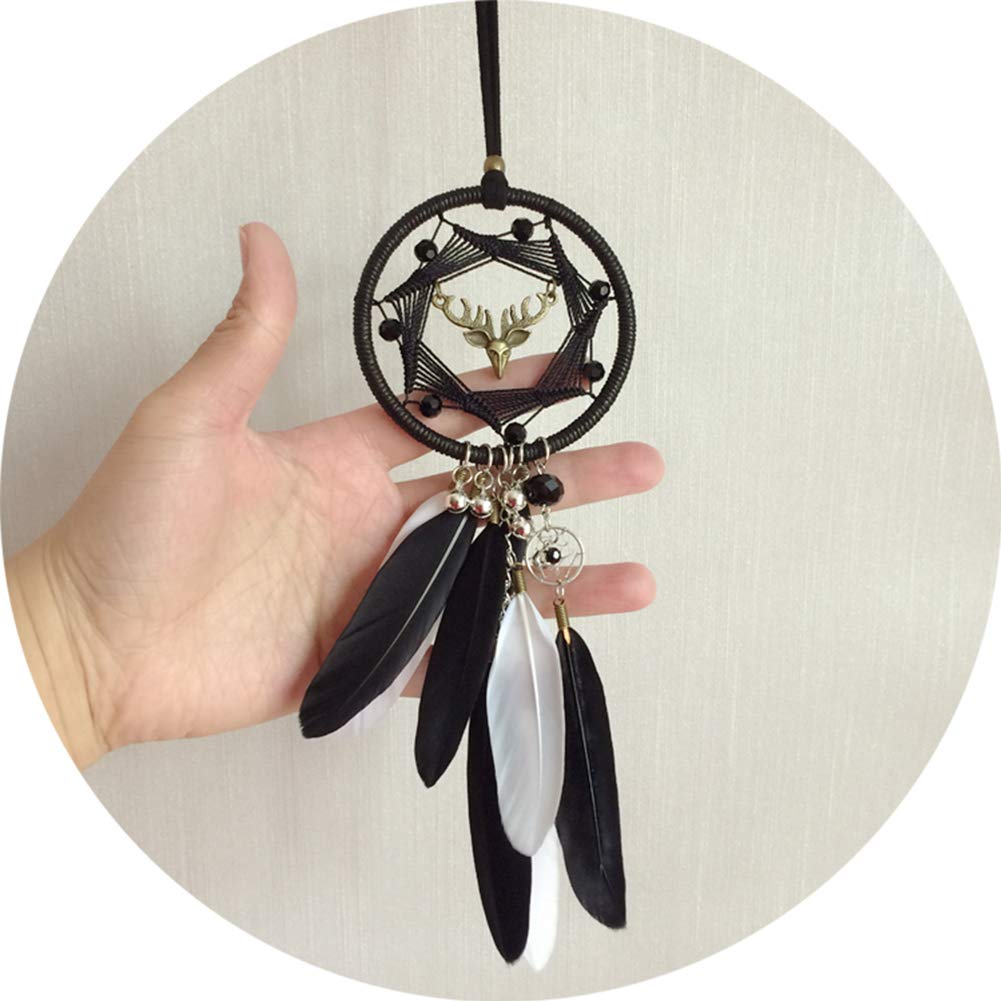 HIGHAWK Car Accessories Car Interior Decoration Pendant Dream Catcher Feather Deer Rearview Mirror Decoration