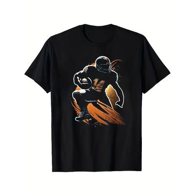 European Sizes Men's White  Player Graphic T-Shirt - Breathable Short Sleeve Tee with Dynamic Action Print, Lightweight, Gym, Casual Wear