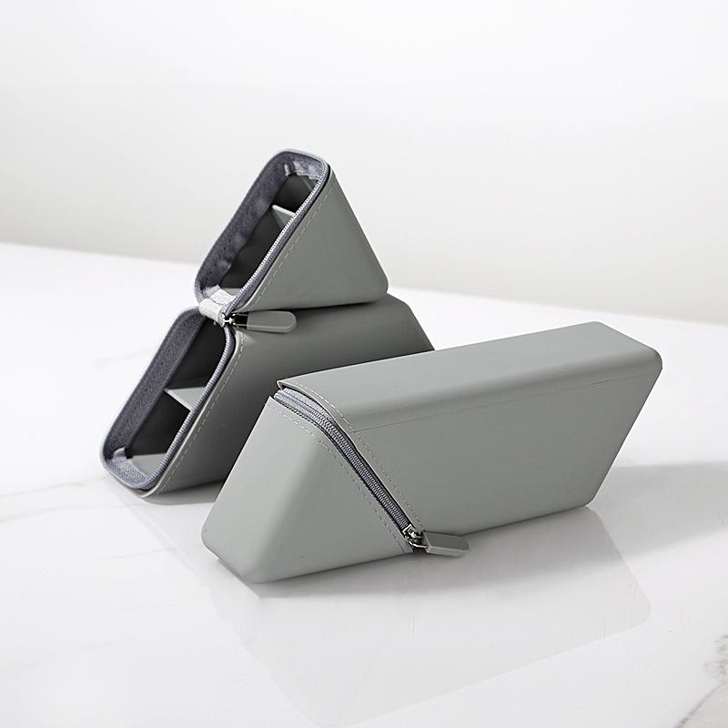 Portable Soft Silicone Pencil Case With High Aesthetic Large Capacity Vertical Silicone Pencil Case With Zipper Pocket Suitable For Desktop Use