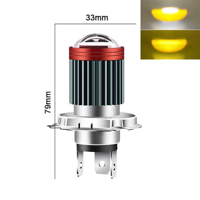 

1 шт. светодиодные фонари H4 H6 мотофара двойная выпуклая линза рыбий глаз дальний свет ближний свет скутер мотоцикл белый желтый фонарь