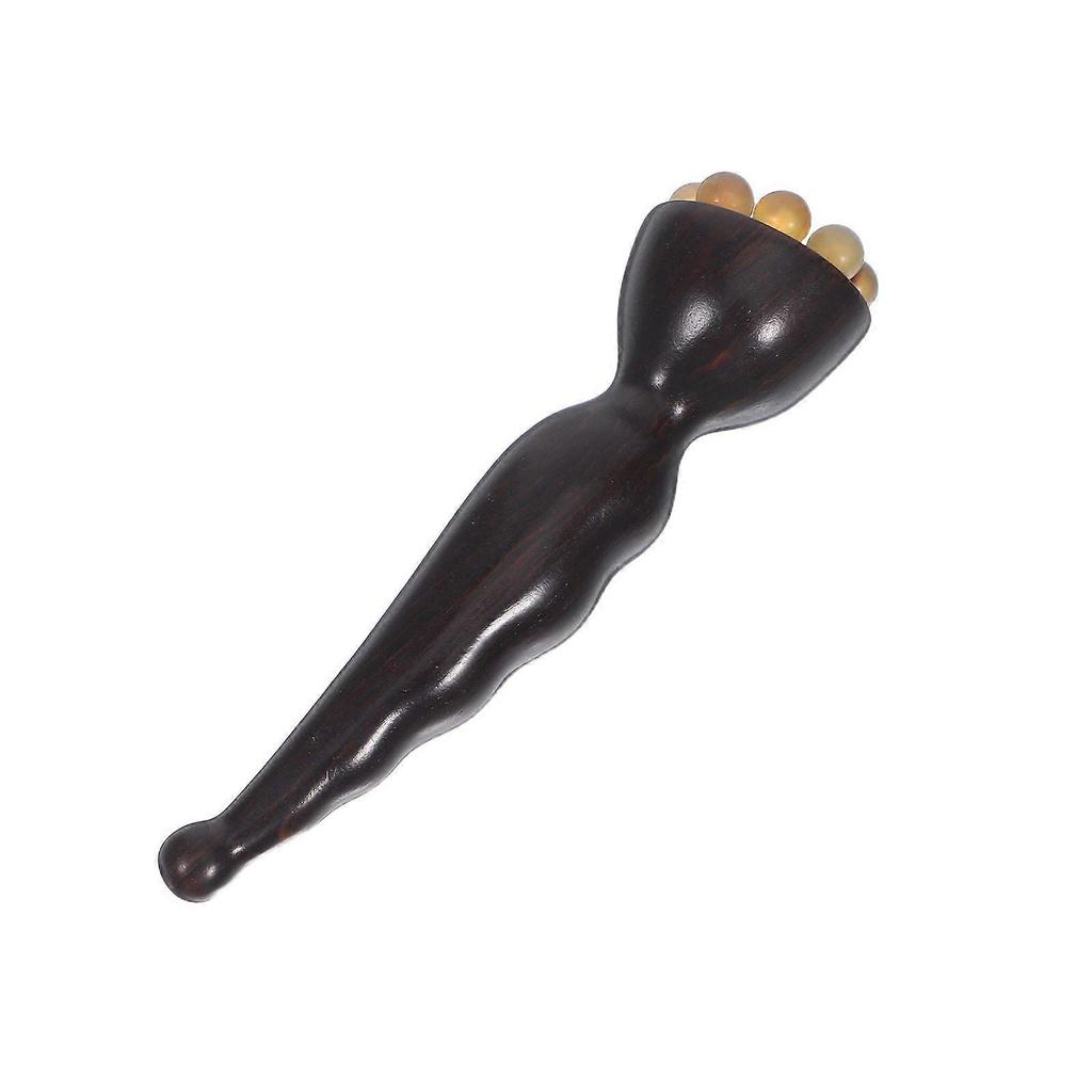 Natural Wood Eye Massager Pen  Skincare Applicator  Wooden Eye Roller Massager Purple Ebony Massage Stick Facial Acupressure Tool for Cream Applicatio