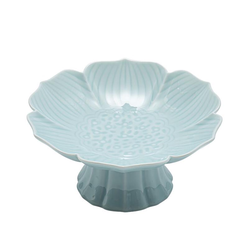 Ru Han New Chinese Style Ceramic High-Footed Lotus Plate