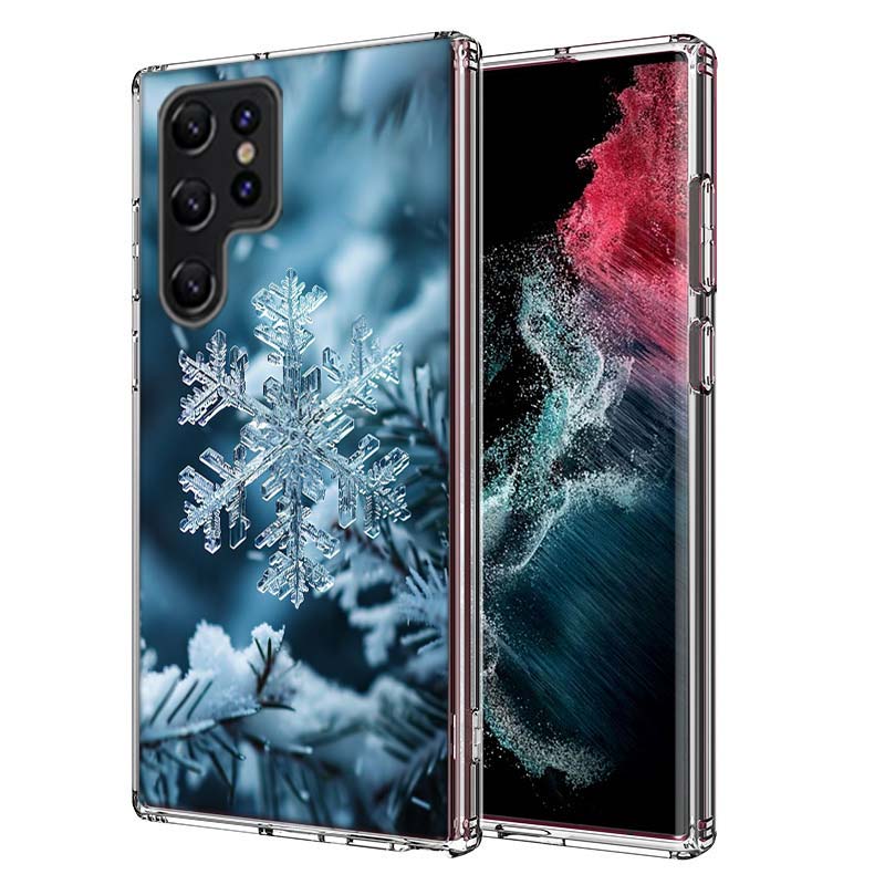 

Snowflake Winter White Snow Christmas Capa Phone Case For Samsung S26 Ultra S25 Edge Galaxy S23 S21 S20 S24 FE S22 S10 Plus Cove Samsung S21 Plus