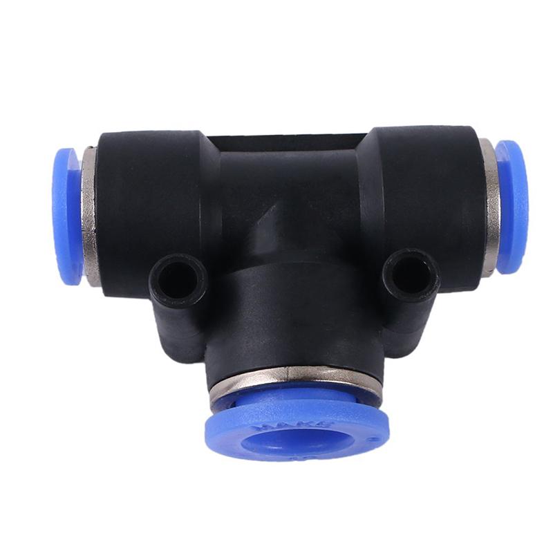 10 Pcs 6mm Pipe Connector Tee Union Connectors 3 Way T T Type PVC Union Pneumatic Connectors Air Pneumatic Quick Connector