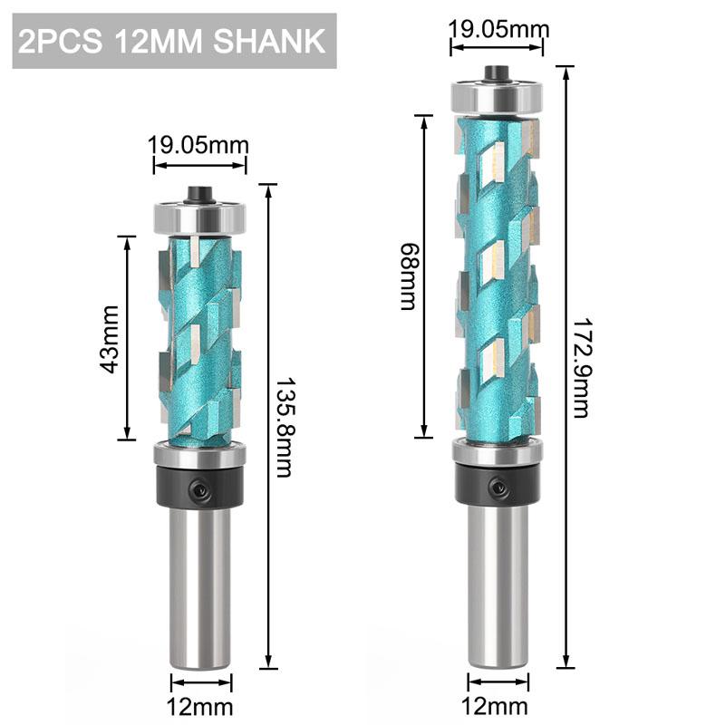 12 mm 1/2-Zoll-Schaft Flush Trim Vollhartmetall-Spiraloberlager-CNC-Fräser Kompressionsschnitt-Schaftfräser-Bit-Gesichts-Holzfräser