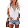 BITCED Women's Fashion Casual V-Neck Short Sleeve Blouses & Shirts