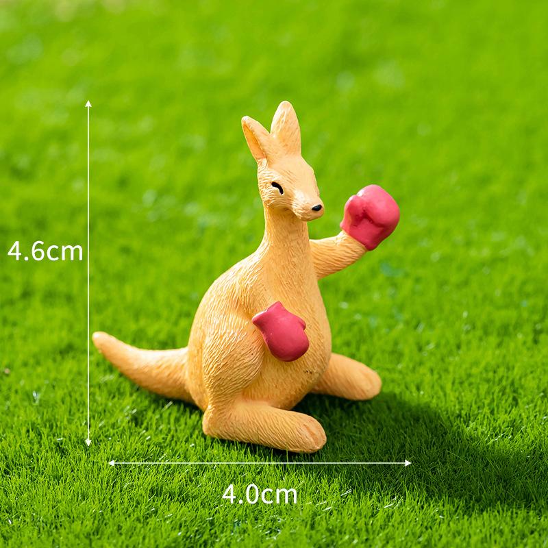 Mini Kangaroo Platypus Figurine Cartoon Animals Micro Landscape Dollhouse Model Car Interior Ornament Home Desktop Decoration