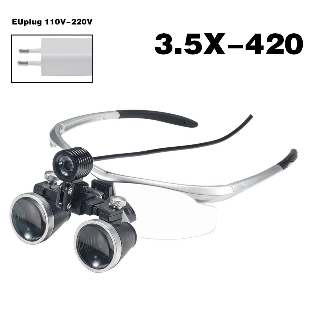 Exp Dental Loupe 2.5X 3.5X Magnifying Glass with LED Light Glasses Surgical Magnifying Glass Dental Medical Magnifying Glass