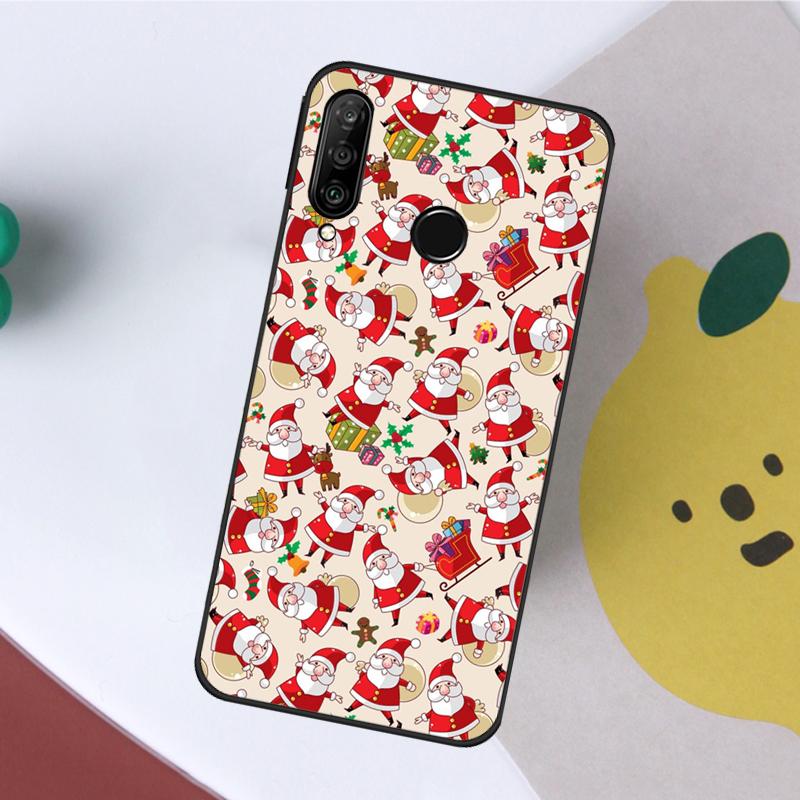 Christmas Santas seamless Deer For Huawei Nova Y60 Y70 Y90 Y61 9 10 SE Nova 8i 3i 11i 5T P50 P60 Pro P20 P40 P30 Lite Case