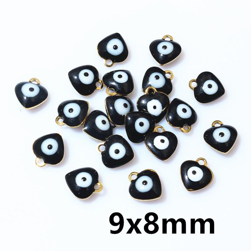 20pcs 10x8.5mm Enamel Evil Eyes Star Charms Pendant Stainless Steel DIY Jewelry Making Accessories Findings Bracelet Earrings