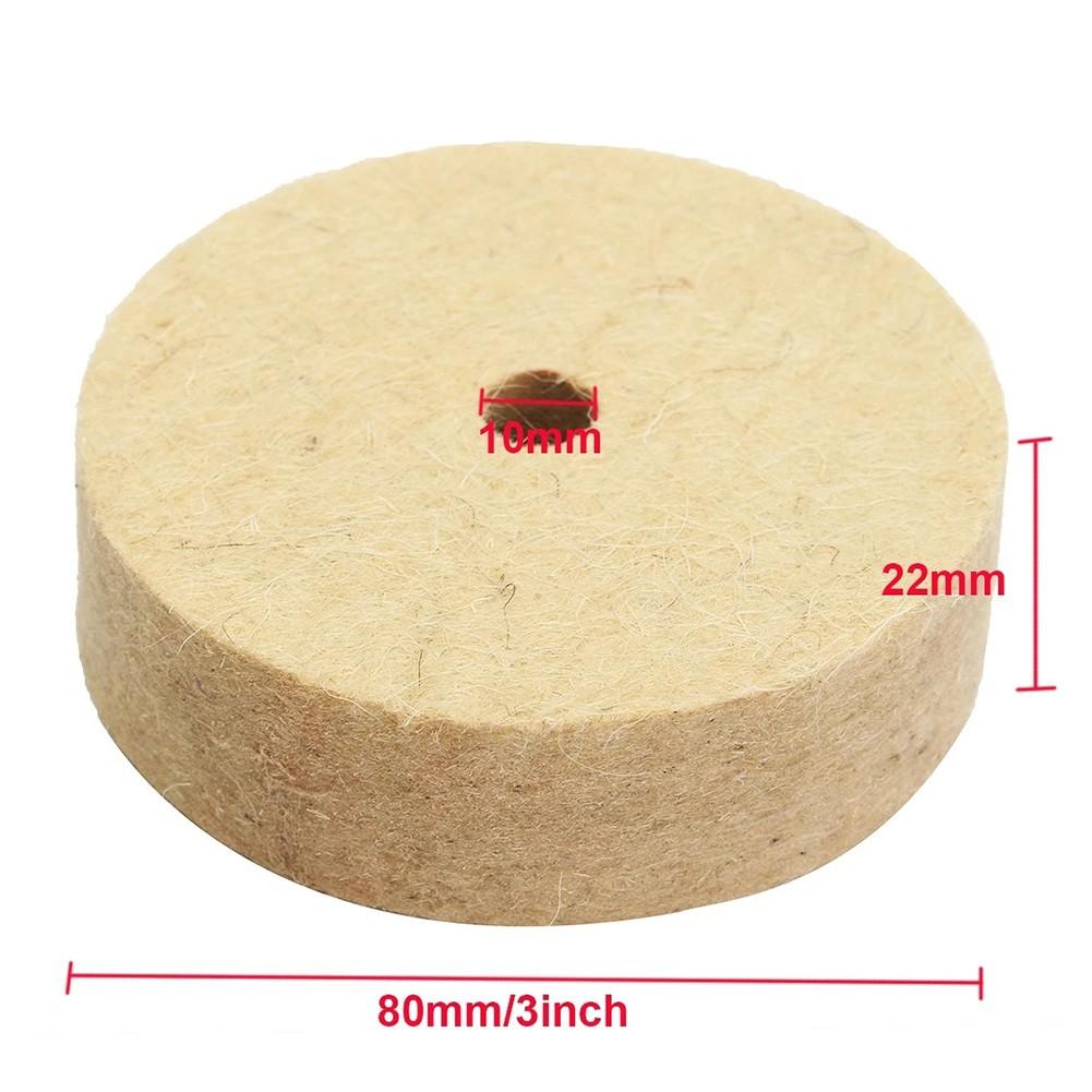 3 Inches Wool Felt Polishing Wheel 3\'\' Beige Buffing Pad Grinding Wheel