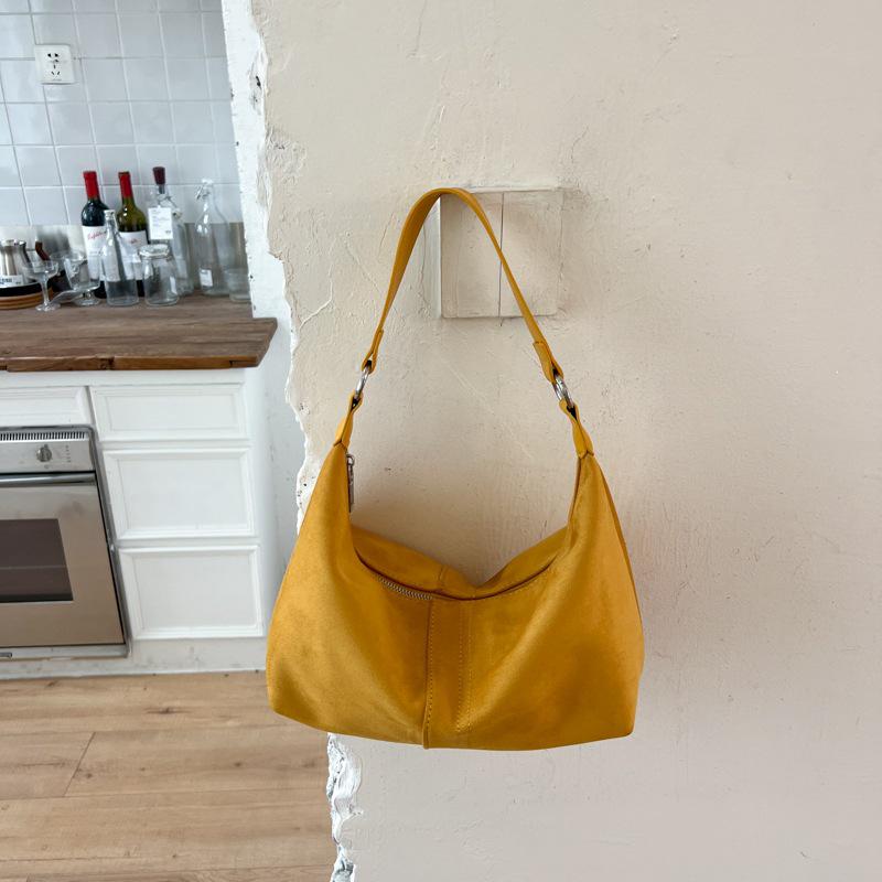 Suede Velvet Women's Large Capacity Crossbody Tote Bag - Winter Solid Color Casual Handbag