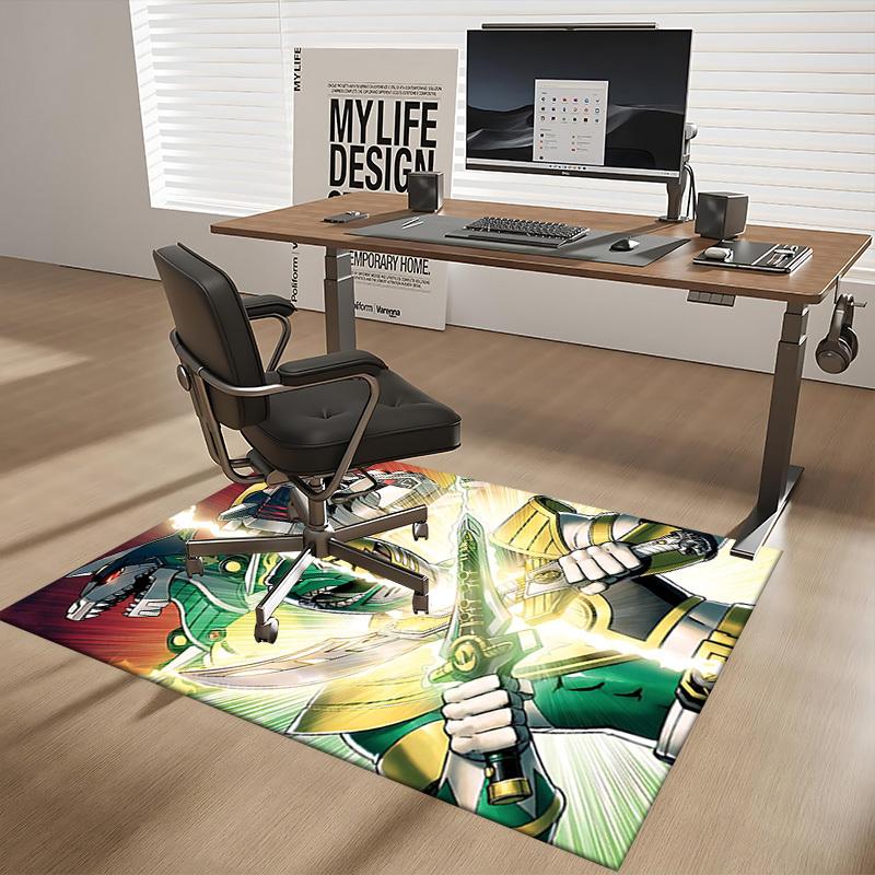 1pc Power Rangers Green Ranger Anime Cartoon Design Office Chair Mat Non-Slip Carpet for Home Decor, Suitable for Office, Living Room, Bedroom, Game R