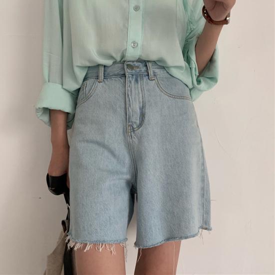 

Женские свободные шорты, повседневные брюки Burrs, светло-голубые джинсовые шорты для выхода на улицу