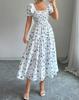 2025 European & American Style Printed Long Flowy Slimming Women's Dress