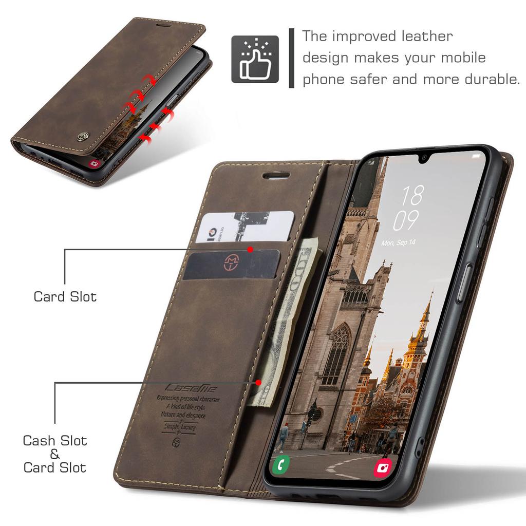 For Samsung Galaxy A16 5G/A16 4G Case CASEME 013 Series Card Holder Stand Leather Phone Cover