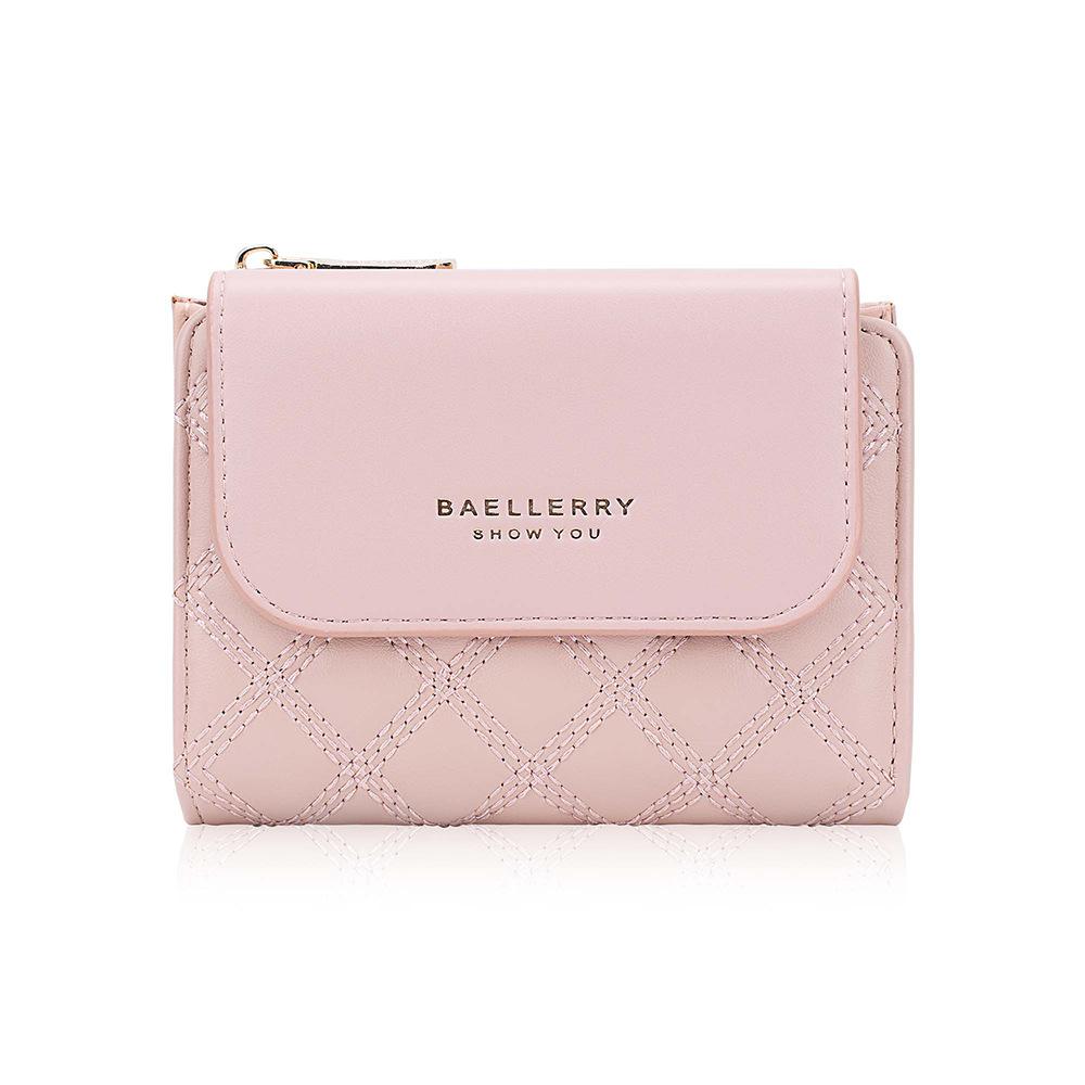 Baellerry Women's Casual Korean Style Short Pu Wallet with Multiple Card Slots Fashion Coin Purse Mini Card Holder
