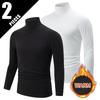 Simple Long-Sleeve Turtleneck Men's Work Long-Sleeve Top 3pcs Set, European and American Fashion Trend T-Shirt