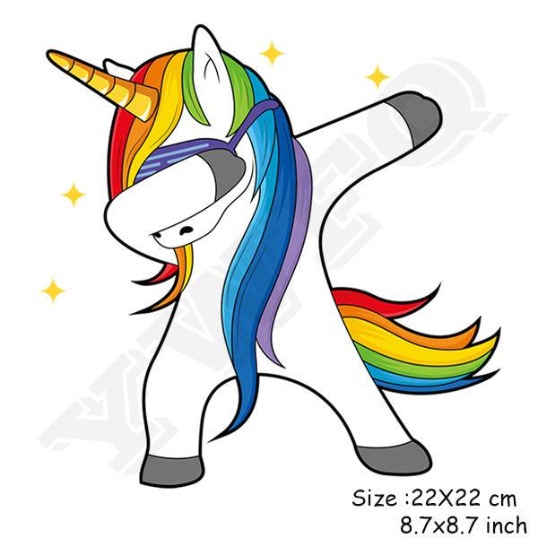 Flower Unicorn Stickers for Girls Boy Gift Badges Diy Accessory Heat Transfer Clothing Decor Patches