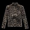 Dámský fleecový rolák s leopardím potiskem: Všestranné, zeštíhlující základní vrstva s dlouhým rukávem pro podzim/zimu.